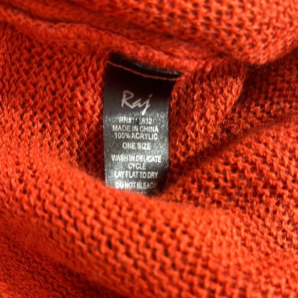 Raj Red Knit Poncho - Picture 2 of 7